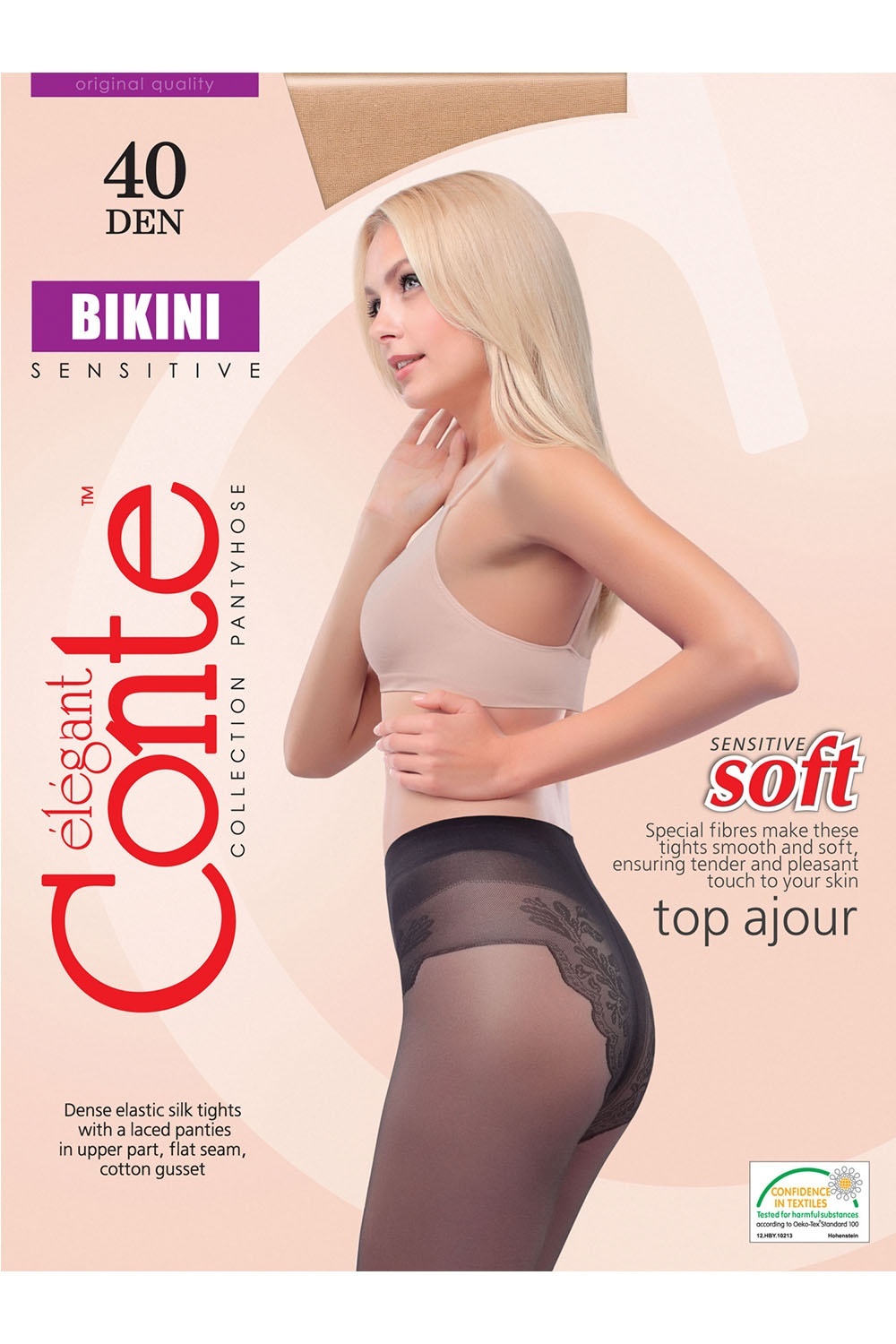 Ciorap cu chilot dantelat Bikini 40 Den Conte Elegant