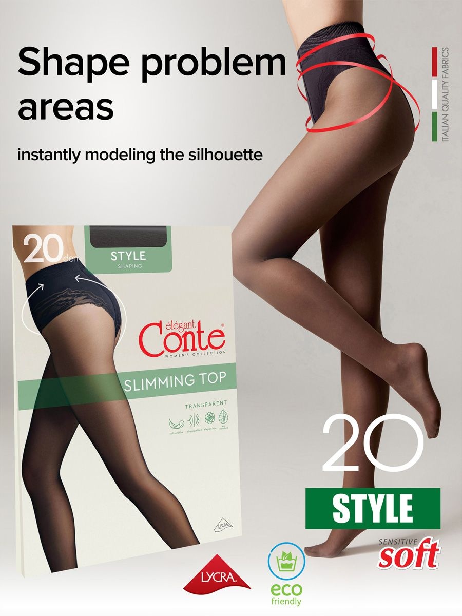 Ciorap Modelator cu Chilot Dantelat Style 20 Den (Ambalaj nou) Descriere