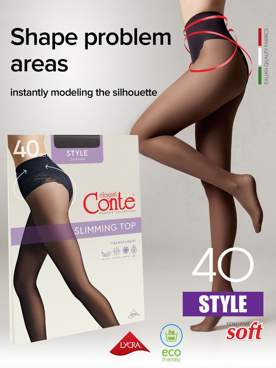 Ciorap Modelator cu Chilot Dantelat Style 40 Den (Ambalaj nou) descriere