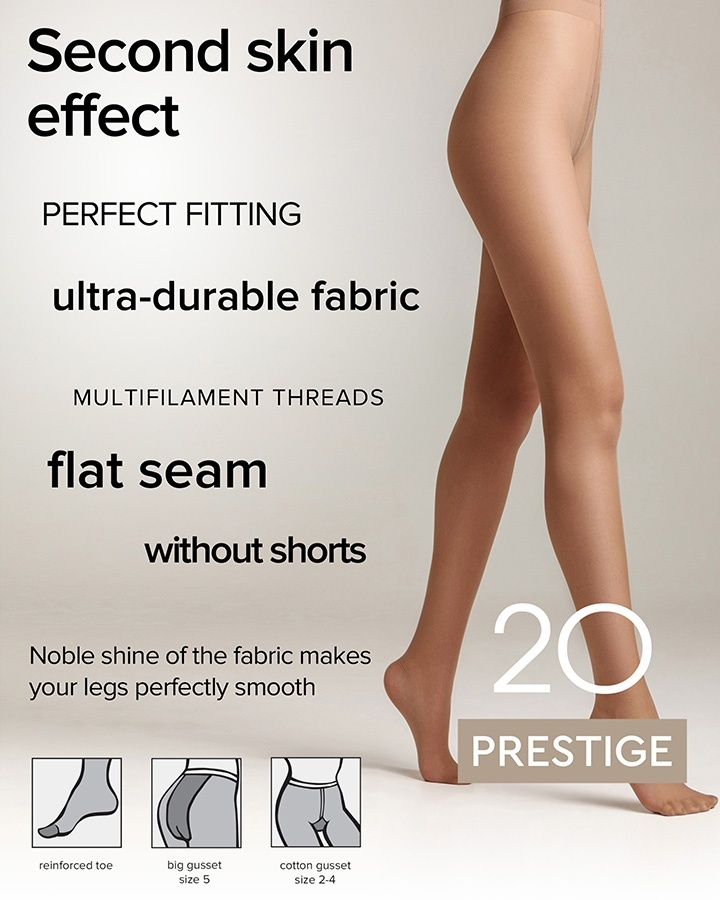 Ciorapi Eleganți cu Multifibră Prestige 20 Den (Ambalaj nou) Descriere