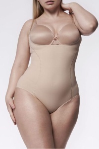 Body damă modelator cu bustul liber, Julimex 219 Basic Piele Fata