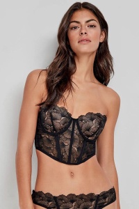 Bustieră din dantelă cu broderie florală, Gisela 2/10103 - Img 2