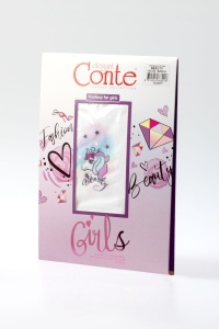 Ciorapi copii, din microfibră cu model Unicorn, Conte Kids Beauty 50 Den - Img 5