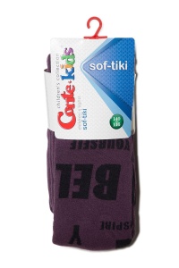 Ciorapi copii, flaușați, din bumbac, cu model "Inscripții", Conte Kids Sof-Tiki 530 - Img 5