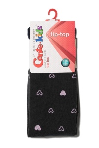 Ciorapi subțiri din bumbac cu model inimi, Conte Kids Tip-Top 544 - Img 4
