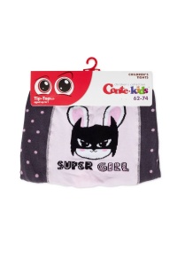 Ciorapi subțiri din bumbac cu model Super Girl, Conte Kids Tip-Top 582 - Img 5