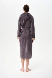 Halat baie unisex din bumbac frotir, cu glugă, Esli SF01, spate
