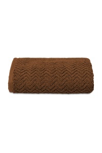 Prosop baie din 100% bumbac premium, model Zig-Zag, 550g-m2, 50x100cm, Esli maro