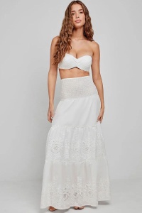 Rochie midi din bumbac, fără bretele, Gisela 2/40032 - Img 2