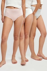 Set de 3 chiloți cu talie înaltă, din bumbac organic, Gisela 1/0225.1