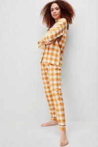 Set pijama damă, 2 piese, cu print în carouri, Gisela 2/20103 - Img 3