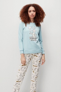 Set pijama damă, 2 piese, cu print Looney Tunes, Gisela 2/20100 - Img 3