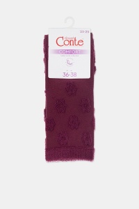 Șosete flaușate cu model 3D, floare în relief , Conte Elegant Comfort 548 - Img 14