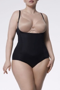 Body damă modelator cu bustul liber, Julimex 219 Basic Negru Fata