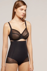 Chiloți modelatori cu talie foarte înaltă – efect abdomen plat, Gisela 1/0440 (cutie) - Negru