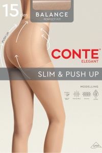 Ciorapi cu modelare a zonei abdomenului și efect push-up, Conte Balance 15 Den - Img 8