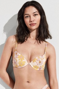 Costum baie din 2 piese cu print floral, sutien push-up +1 și slip tip string, Gisela 2/30034 - Img 4