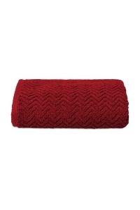 Prosop baie din 100% bumbac premium, model Zig-Zag, 550g-m2, 50x100cm, Esli bordo