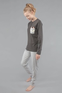 Set pijama cu buline și buzunar vulpe, Gisela 2/1535