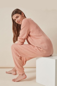 Set pijama din tricotaj ribbed, 2 piese, Gisela 3/1813 - Img 2