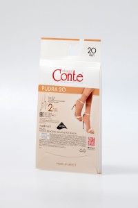 Șosete damă, scurte 1/2, Lycra, Conte Pudra 20 Den (2 perechi) - Img 2