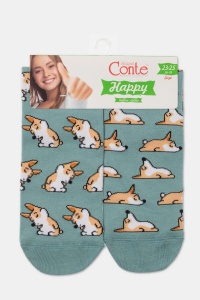 Șosete haioase din bumbac cu model Corgi, Conte Happy 388 - Img 5