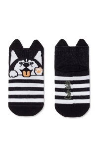 Șosete haioase din bumbac cu model Husky, Conte Kids Tip-Top 554