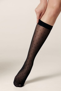 Șosete poliamidă 3/4 cu model buline polka, Conte Fantasy Dots 40 Den - Img 3