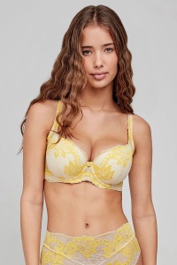 Sutien minimizer, cu arcuri și burete, din dantelă, Gisela 2/10119