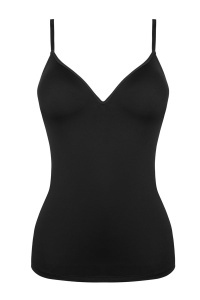 Top damă cu sutien integrat, Julimex Simple Cami Negru interior fata