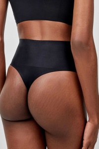 Chiloți tanga cu talie înaltă și efect ușor modelator, din microfibră satinată, Gisela 1/10054 - Img 8