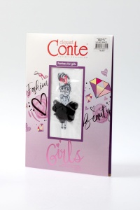 Ciorapi copii, din microfibră cu model și decor rochiță, Conte Kids Pretty 50 Den - Img 4