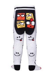 Ciorapi subțiri din bumbac cu model emoji, Conte Kids Tip-Top 495 - Img 2