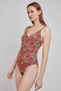 Costum de baie plus-size cu imprimeu tribal, Gisela 2/30244 - Img 2