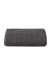 Prosop baie din 100% bumbac premium, model Zig-Zag, 550g-m2, 50x100cm, Esli antracit
