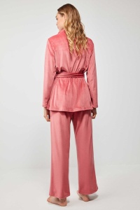 Set halat cu cordon și pantaloni lungi din microfleece, Gisela 2/20196 - Img 2