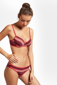 Set sutien cu arcuri și chiloți Slip cu motive de Crăciun, Gisela 2/0385 - Img 3