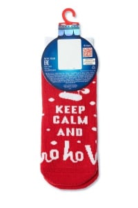 Șosete cu talpă flaușată pentru copii, motive Crăciun, cu model ”HO-HO-HO”, Conte Kids 519 - Img 4