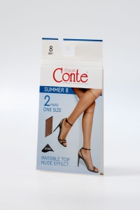 Șosete damă, lungi 3/4, Lycra, Conte Summer 8 Den (2 perechi) - Img 5