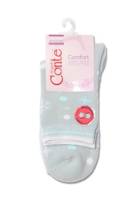 Șosete flaușate cu model fulgi și buline, Conte Elegant Comfort 197 - Img 4