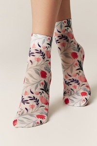 Șosete haioase 1/2 cu imprimeu «Lovely flowers», Conte Fantasy 262 - Img 3