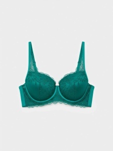 Sutien bralette dantelat, cu acoperire completă și arcuri, Gisela 2/10166 verde produs