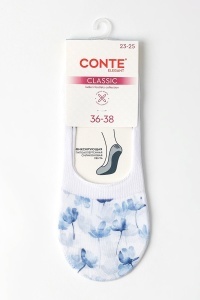 Tălpici damă din bumbac cu model floral, Conte Classic 1162 - Img 3