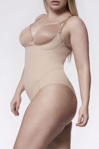 Body damă modelator cu bustul liber, Julimex 219 Basic Piele lateral