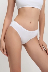 Chiloți bikini, din bumbac premium, Conte Comfort LB 5571 Alb fata lateral