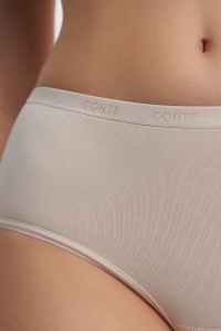 Chiloți bikini, din bumbac premium, Conte Comfort LB 5573 Natural detalii margine