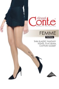 Ciorap cu model imitație tatoo, Conte Fantasy Femme