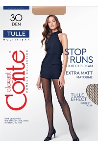 Ciorap subțire, extra mat cu efect de tul, Conte Elegant Tulle 30 Den - Img 9
