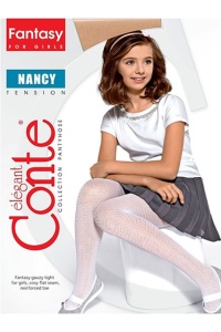 Ciorapi copii subțiri cu model zig-zag, Nancy 30 Den - Img 3