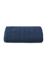 Prosop baie din 100% bumbac premium, model Zig-Zag, 550g-m2, 50x100cm, Esli navy